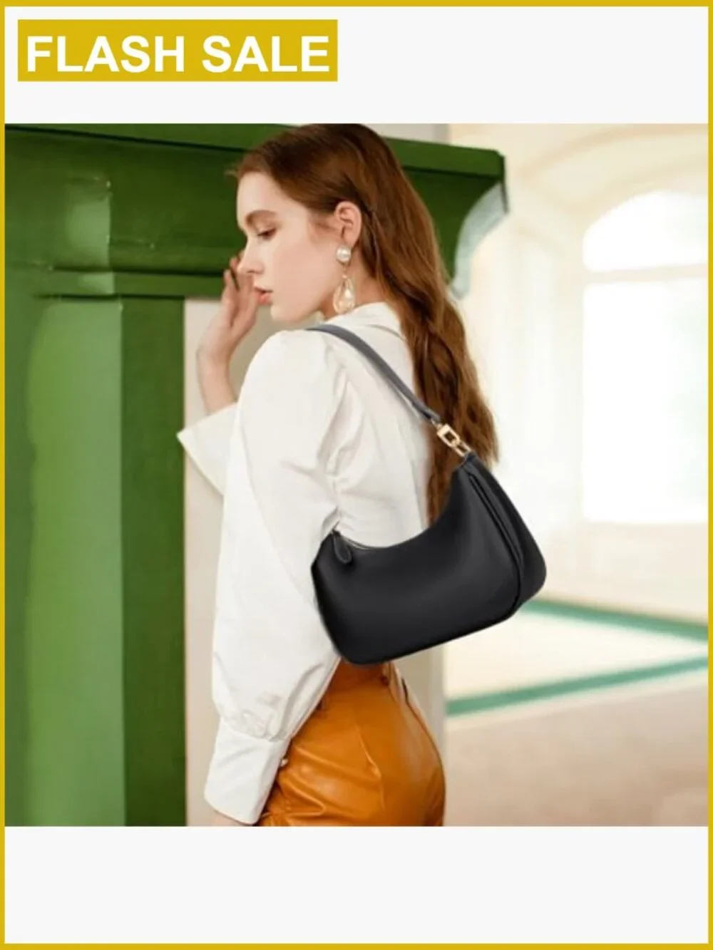 Cute Hobo Shoulder Bag Women PU Leather Purses Handbags Gold Chain Clutch Tote